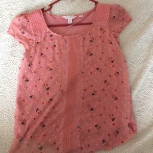 Lauren Conrad pink flower shirt